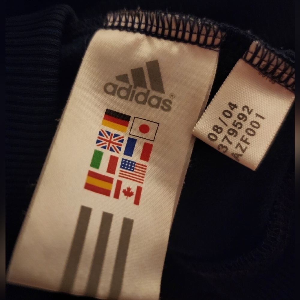 Adidas Navy Blue with orange stripes jacket Men''s Size M. - Picture 4 of 6